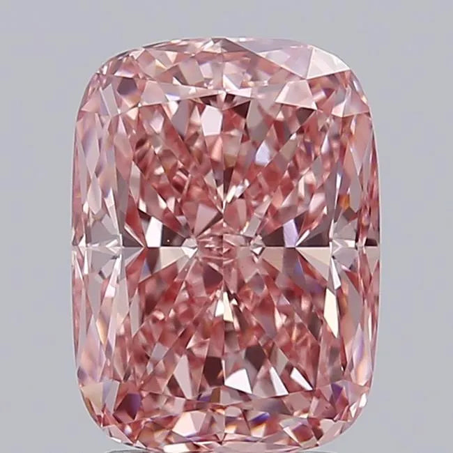 2.55ct Cushion modified Lab Grown Diamond (Colour Fancy Vivid Pink, Clarity VS1, IGI Certified)