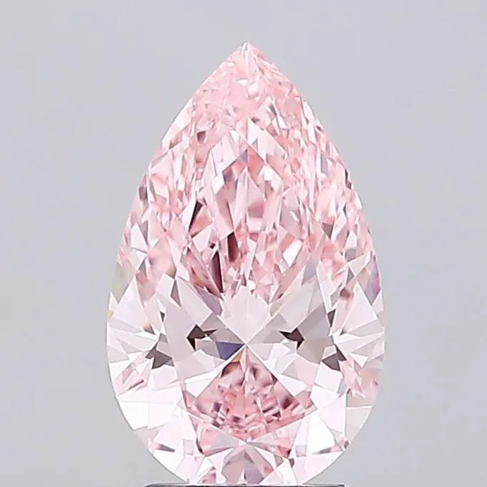 2.55ct Pear Lab Grown Diamond (Colour Fancy Vivid Pink, Clarity VVS2, IGI Certified)