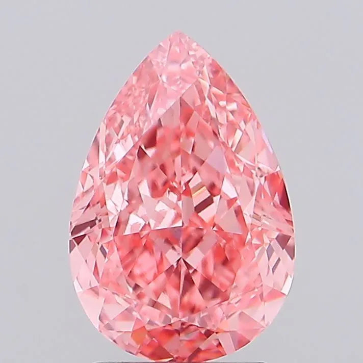 2.55ct Pear Lab Grown Diamond (Colour Fancy Vivid Pink, Clarity VVS2, IGI Certified)