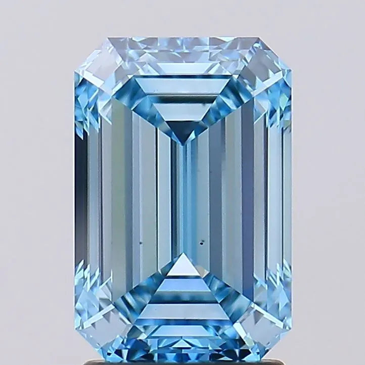 2.56ct Emerald Lab Grown Diamond (Colour Fancy Vivid Blue, Clarity VS1, Cut GD, IGI Certified)
