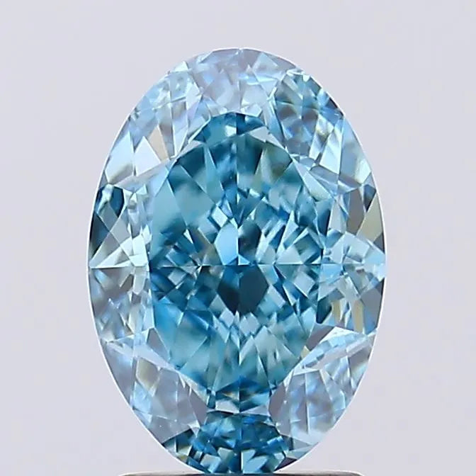 2.56ct Oval Lab Grown Diamond (Colour Fancy Vivid Blue, Clarity VVS2, IGI Certified)