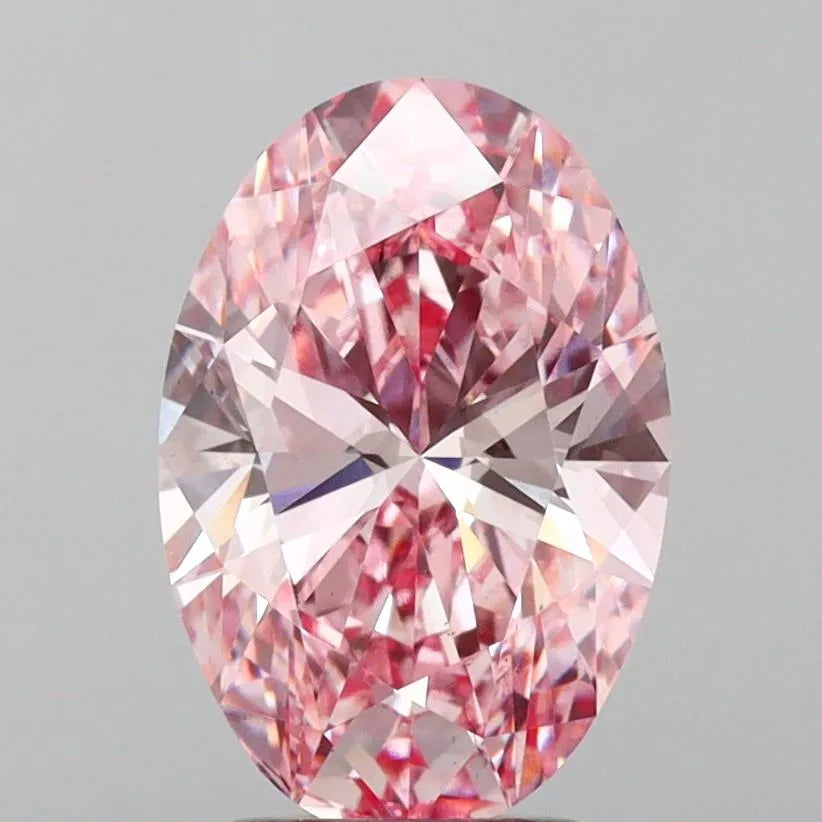 2.56ct Oval Lab Grown Diamond (Colour Fancy Vivid Pink, Clarity VS1, IGI Certified)