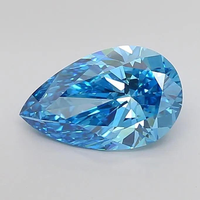 2.56ct Pear Lab Grown Diamond (Colour Fancy Vivid Blue, Clarity VS1, IGI Certified)