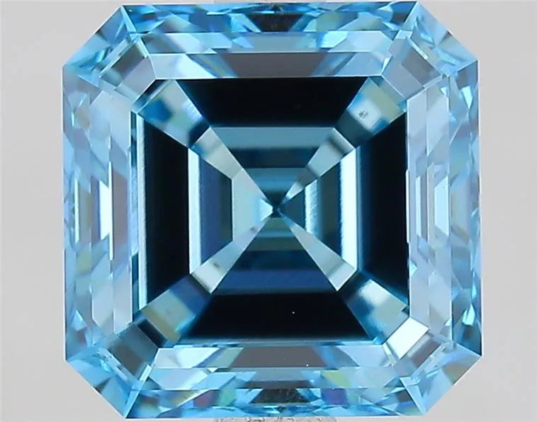 2.57ct Asscher Lab Grown Diamond (Colour Fancy Vivid Blue, Clarity VVS2, IGI Certified)