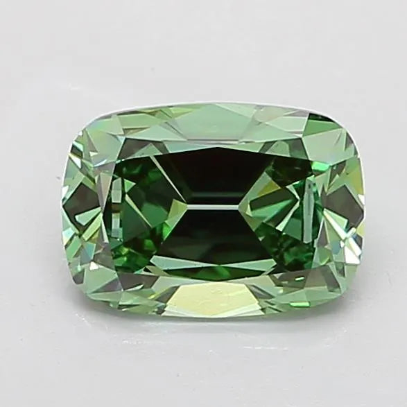 2.57ct Cushion brilliant Lab Grown Diamond (Colour Fancy Vivid Green, Clarity VS2, IGI Certified)