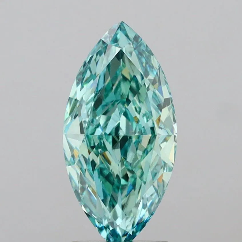 2.58ct Marquise Lab Grown Diamond (Colour Fancy Vivid Blueish Green, Clarity VVS2, IGI Certified)
