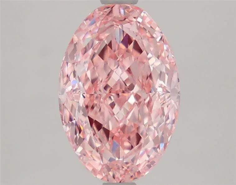 2.58ct Oval Lab Grown Diamond (Colour Fancy Vivid Pink, Clarity VVS2, IGI Certified)