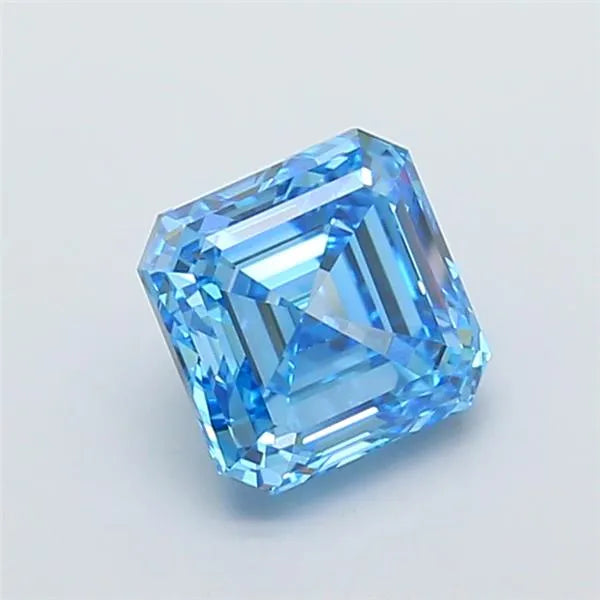 2.59ct Asscher Lab Grown Diamond (Colour Fancy Vivid Blue, Clarity VVS2, IGI Certified)