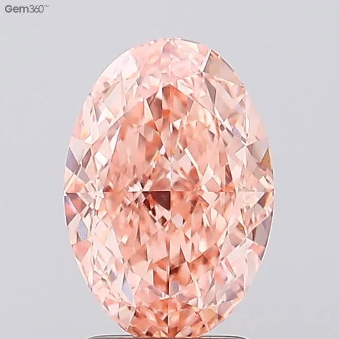 2.59ct Oval Lab Grown Diamond (Colour Fancy Vivid Orangey Pink, Clarity VS1, IGI Certified)
