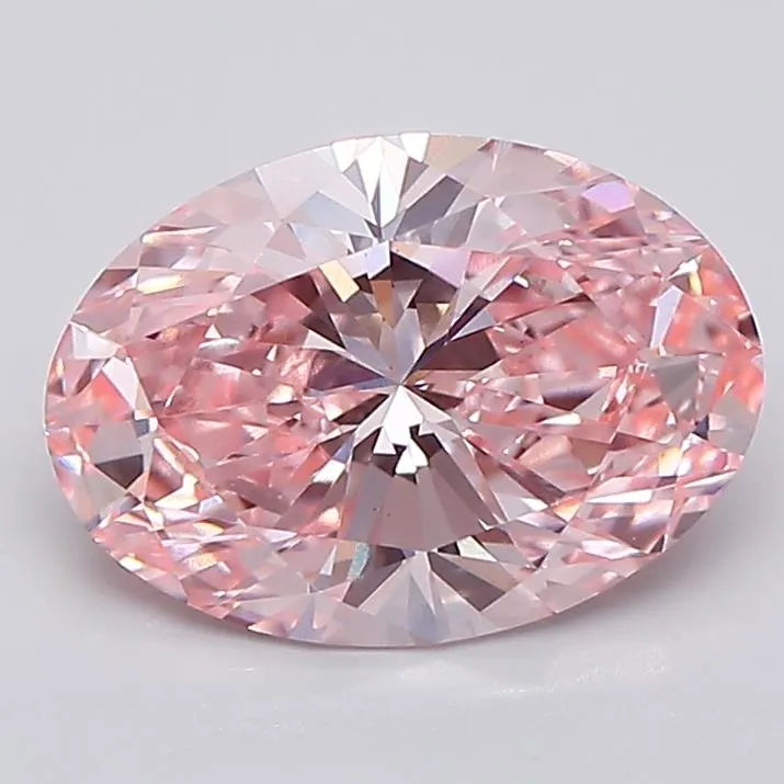 2.59ct Oval Lab Grown Diamond (Colour Fancy Vivid Pink, Clarity VVS2, IGI Certified)