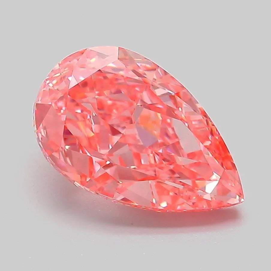 2.59ct Pear Lab Grown Diamond (Colour Fancy Vivid Pink, Clarity VVS2, IGI Certified)