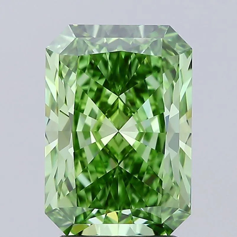 2.59ct Radiant Lab Grown Diamond (Colour Fancy Vivid Green, Clarity VVS2, Cut EX, IGI Certified)