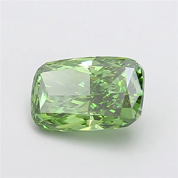 2.60ct Cushion modified Lab Grown Diamond (Colour Fancy Vivid Green, Clarity VS1, IGI Certified)
