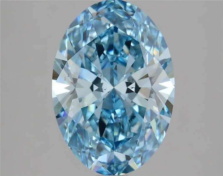 2.60ct Oval Lab Grown Diamond (Colour Fancy Vivid Blue, Clarity VS2, IGI Certified)