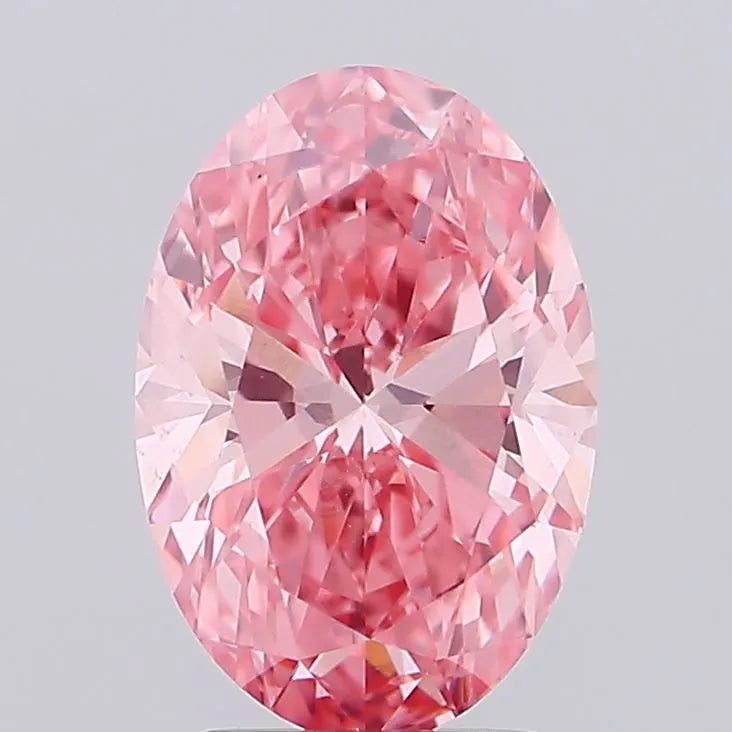2.60ct Oval Lab Grown Diamond (Colour Fancy Vivid Pink, Clarity VS1, IGI Certified)