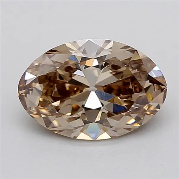 2.62ct Oval Lab Grown Diamond (Colour Fancy Light Brown, Clarity VVS2, IGI Certified)