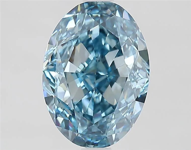 2.62ct Oval Lab Grown Diamond (Colour Fancy Vivid Blue, Clarity VVS2, IGI Certified)