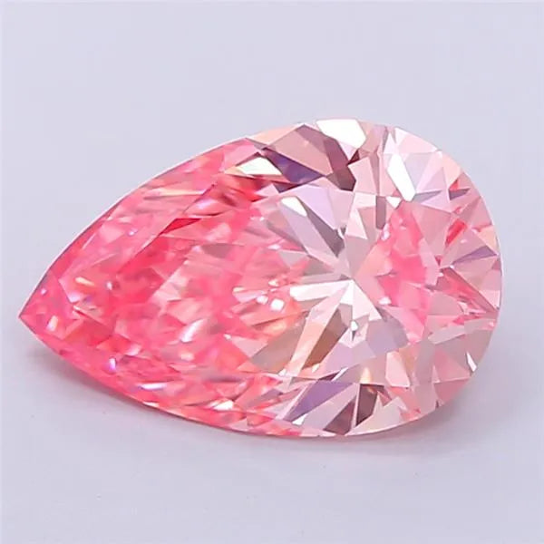 2.62ct Pear Lab Grown Diamond (Colour Fancy Vivid Pink, Clarity VS1, IGI Certified)