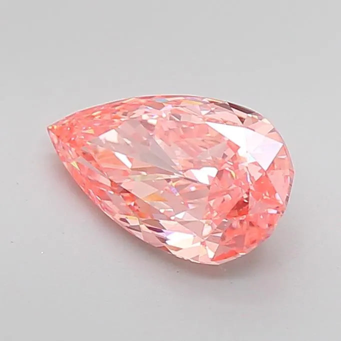 2.63ct Pear Lab Grown Diamond (Colour Fancy Vivid Pink, Clarity VS1, IGI Certified)
