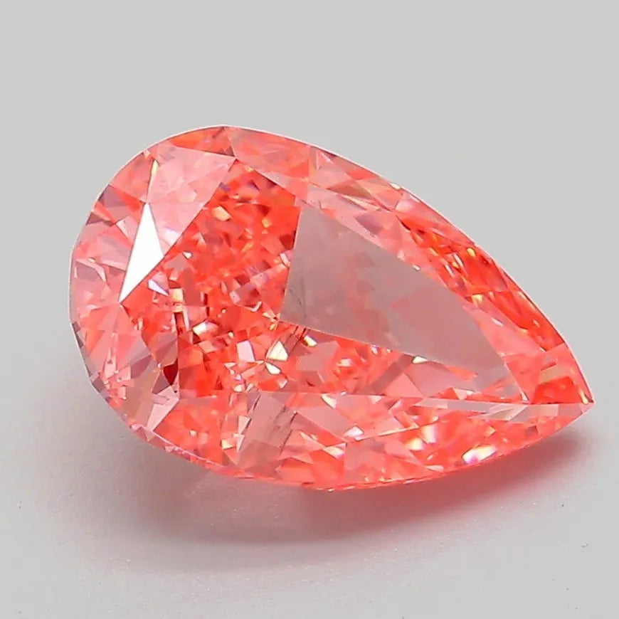 2.63ct Pear Lab Grown Diamond (Colour Fancy Vivid Pink, Clarity VS2, IGI Certified)