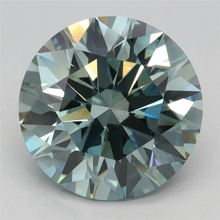 2.63ct Round Lab Grown Diamond (Colour Fancy Intense Greenish Blue, Clarity VS1, Cut ID, IGI Certified)