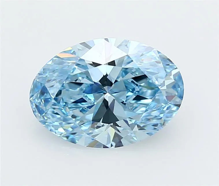2.64ct Oval Lab Grown Diamond (Colour Fancy Vivid Blue, Clarity VVS2, IGI Certified)