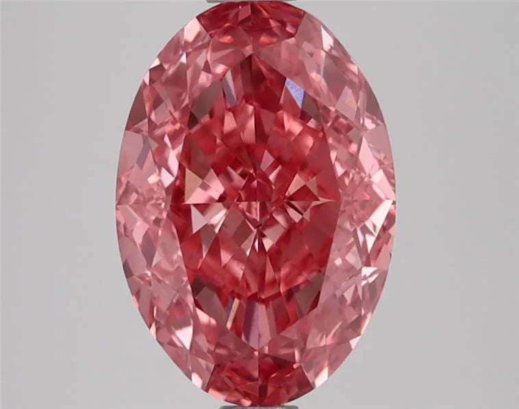 2.64ct Oval Lab Grown Diamond (Colour Fancy Vivid Pink, Clarity VS1, IGI Certified)