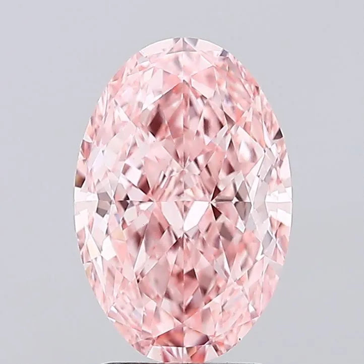 2.64ct Oval Lab Grown Diamond (Colour Fancy Vivid Pink, Clarity VVS2, IGI Certified)