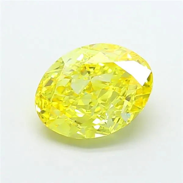 2.64ct Oval Lab Grown Diamond (Colour Fancy Vivid Yellow, Clarity VS1, IGI Certified)