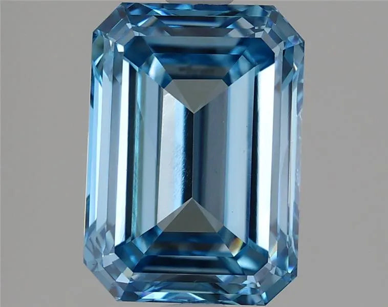 2.67ct Emerald Lab Grown Diamond (Colour Fancy Vivid Blue, Clarity VVS2, IGI Certified)