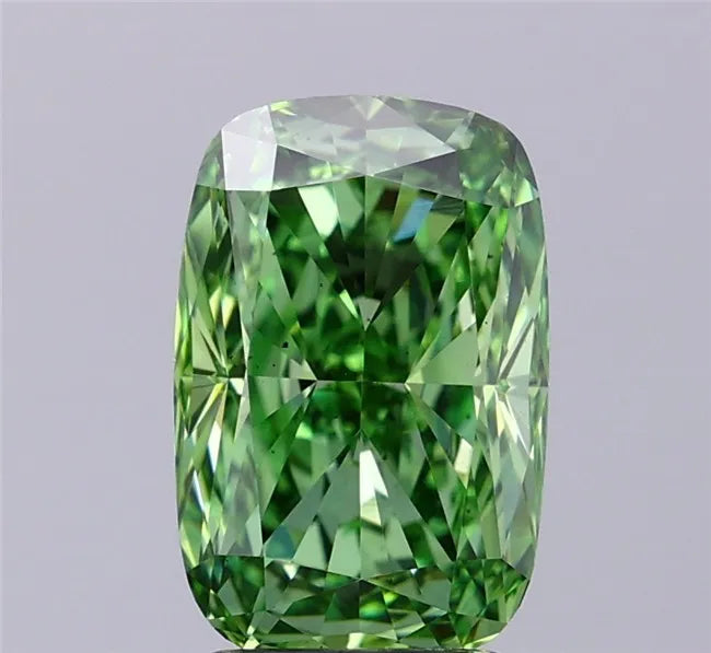2.68ct Cushion modified Lab Grown Diamond (Colour Fancy Vivid Green, Clarity VS2, IGI Certified)