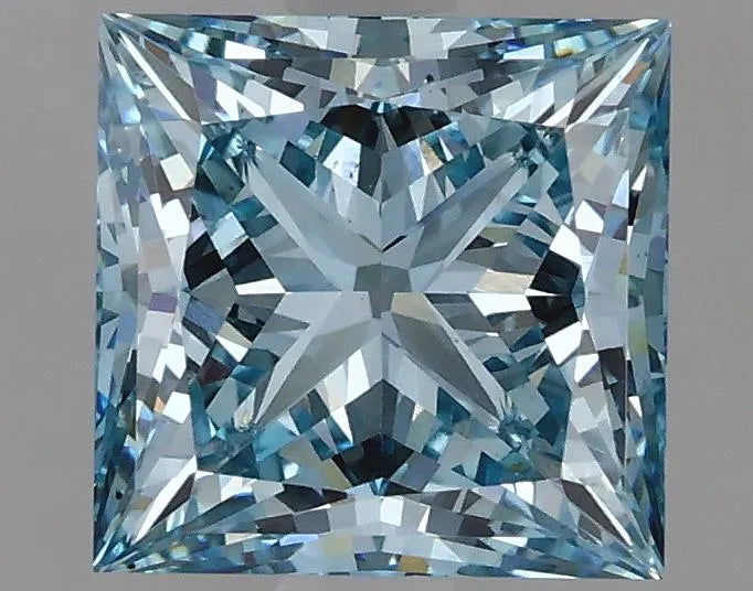 2.70ct Princess Lab Grown Diamond (Colour Fancy Vivid Blue, Clarity VS2, IGI Certified)