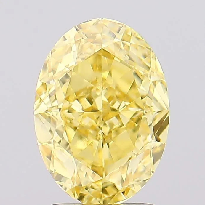 2.71ct Oval Lab Grown Diamond (Colour Fancy Vivid Yellow, Clarity VS1, IGI Certified)