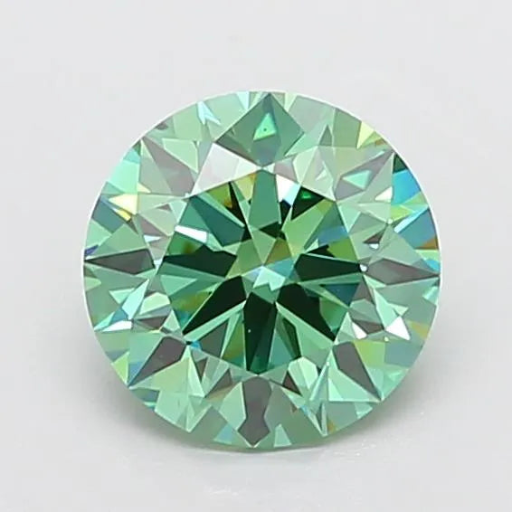 2.72ct Round Lab Grown Diamond (Colour Fancy Vivid Green, Clarity VS1, Cut ID, IGI Certified)