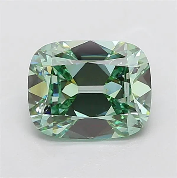 2.73ct Cushion brilliant Lab Grown Diamond (Colour Fancy Vivid Green, Clarity VVS2, IGI Certified)