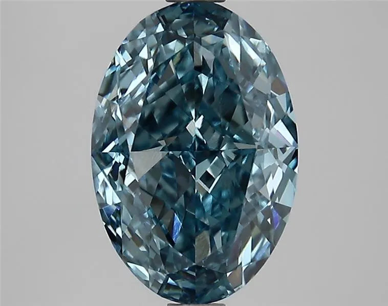 2.74ct Oval Lab Grown Diamond (Colour Fancy Vivid Blue, Clarity VVS2, IGI Certified)