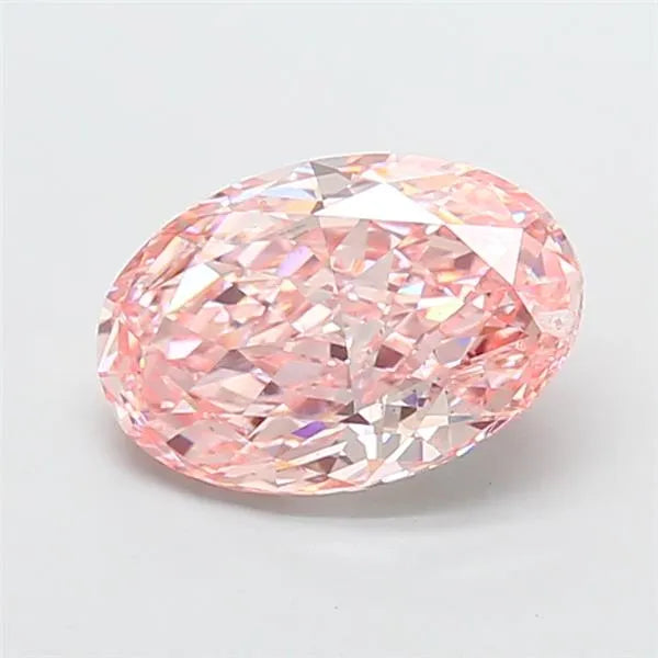 2.74ct Oval Lab Grown Diamond (Colour Fancy Vivid Pink, Clarity VS2, IGI Certified)