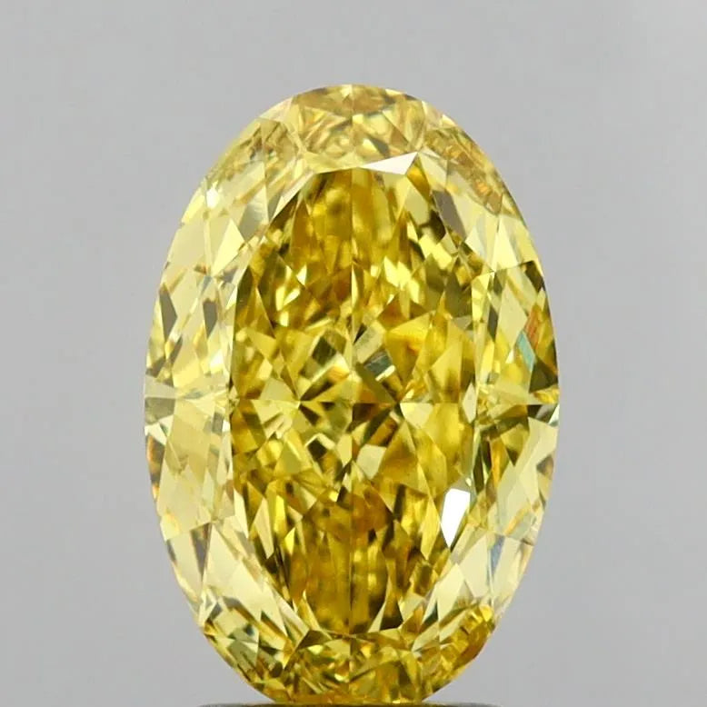 2.74ct Oval Lab Grown Diamond (Colour Fancy Vivid Yellow, Clarity VVS2, IGI Certified)