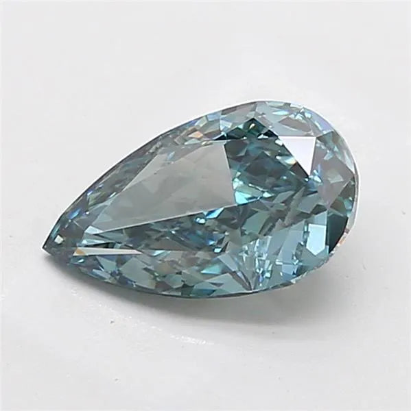 2.74ct Pear Lab Grown Diamond (Colour Fancy Vivid Greenish Blue, Clarity VVS2, IGI Certified)
