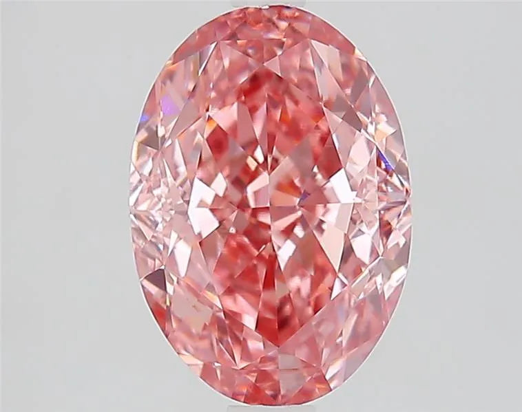 2.75ct Oval Lab Grown Diamond (Colour Fancy Vivid Pink, Clarity VVS2, IGI Certified)