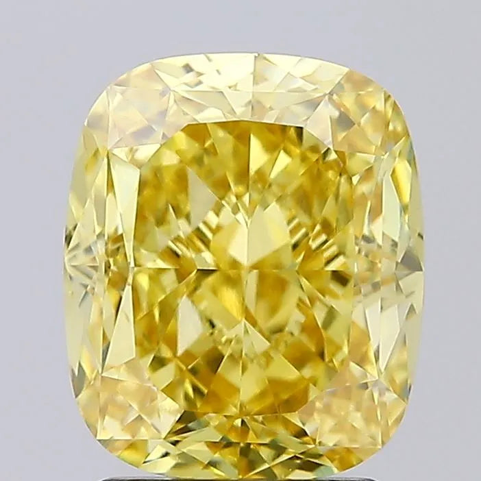 2.76ct Cushion modified Lab Grown Diamond (Colour Fancy Vivid Yellow, Clarity VVS2, IGI Certified)