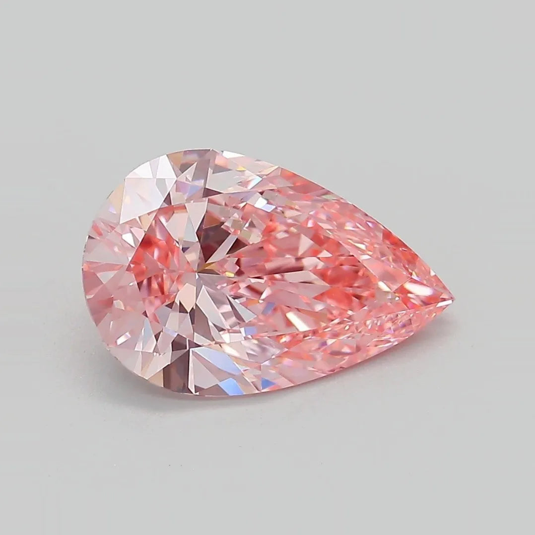 2.78ct Pear Lab Grown Diamond (Colour Fancy Vivid Pink, Clarity VVS2, IGI Certified)