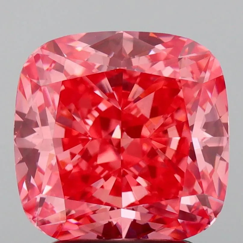 2.79ct Cushion modified Lab Grown Diamond (Colour Fancy Vivid Pink, Clarity VS2, IGI Certified)