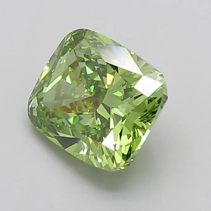 2.83ct Cushion modified Lab Grown Diamond (Colour Fancy Vivid Green, Clarity VVS2, IGI Certified)