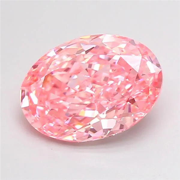 2.84ct Oval Lab Grown Diamond (Colour Fancy Vivid Pink, Clarity VS1, IGI Certified)