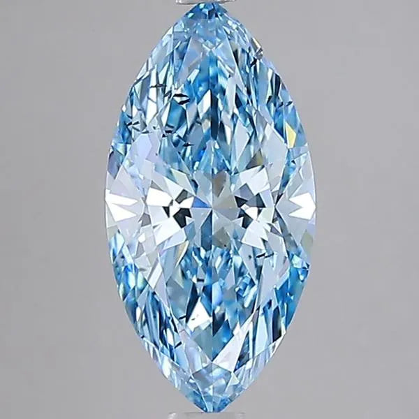 2.85ct Marquise Lab Grown Diamond (Colour Fancy Vivid Blue, Clarity SI1, IGI Certified)