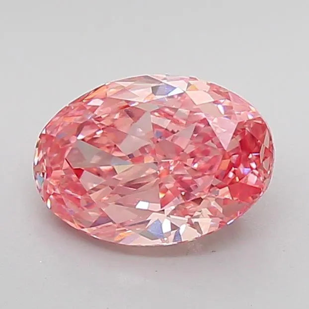 2.85ct Oval Lab Grown Diamond (Colour Fancy Vivid Pink, Clarity VVS2, IGI Certified)
