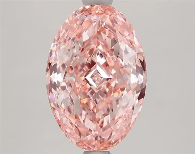 2.88ct Oval Lab Grown Diamond (Colour Fancy Vivid Pink, Clarity VVS2, IGI Certified)