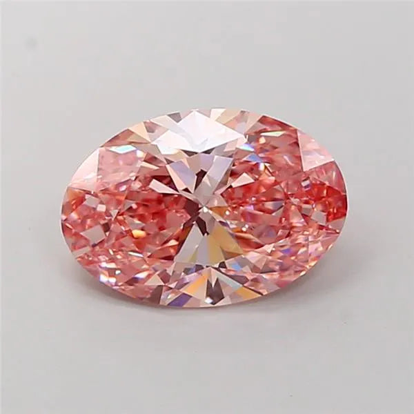2.89ct Oval Lab Grown Diamond (Colour Fancy Vivid Pink, Clarity VVS2, IGI Certified)