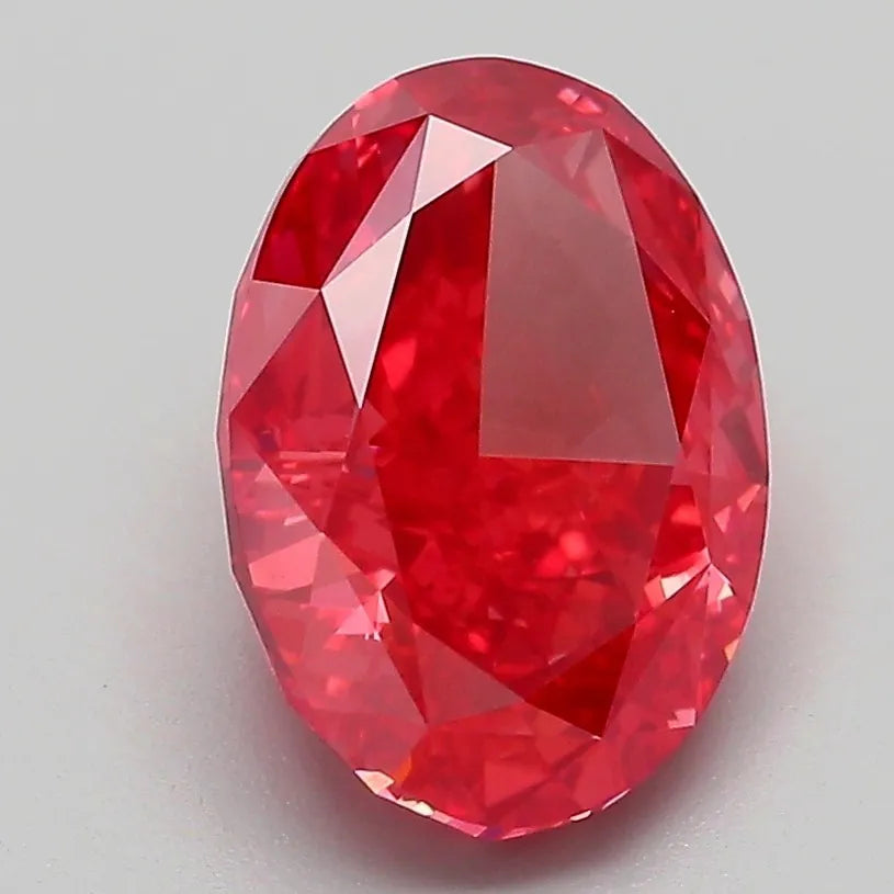 2.89ct Oval Lab Grown Diamond (Colour Fancy Vivid Red, Clarity VVS2, IGI Certified)